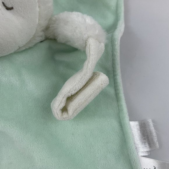 Carters Green White Sheep Lamb 16" Lovey Pacifier Holder Security Blanket Rattle - Picture 3 of 7